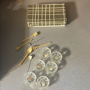 Vintage Crystal Salt Cellars with Box